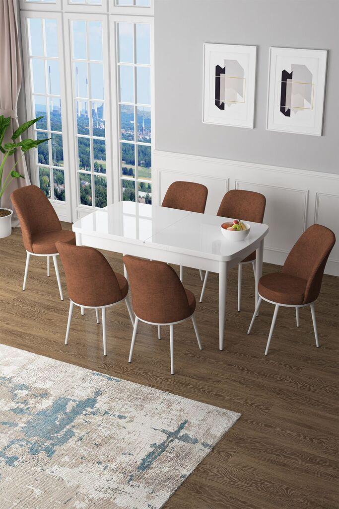 Hanah Home Set Trpezarijski sto i 6 stolica Zen, Terakota