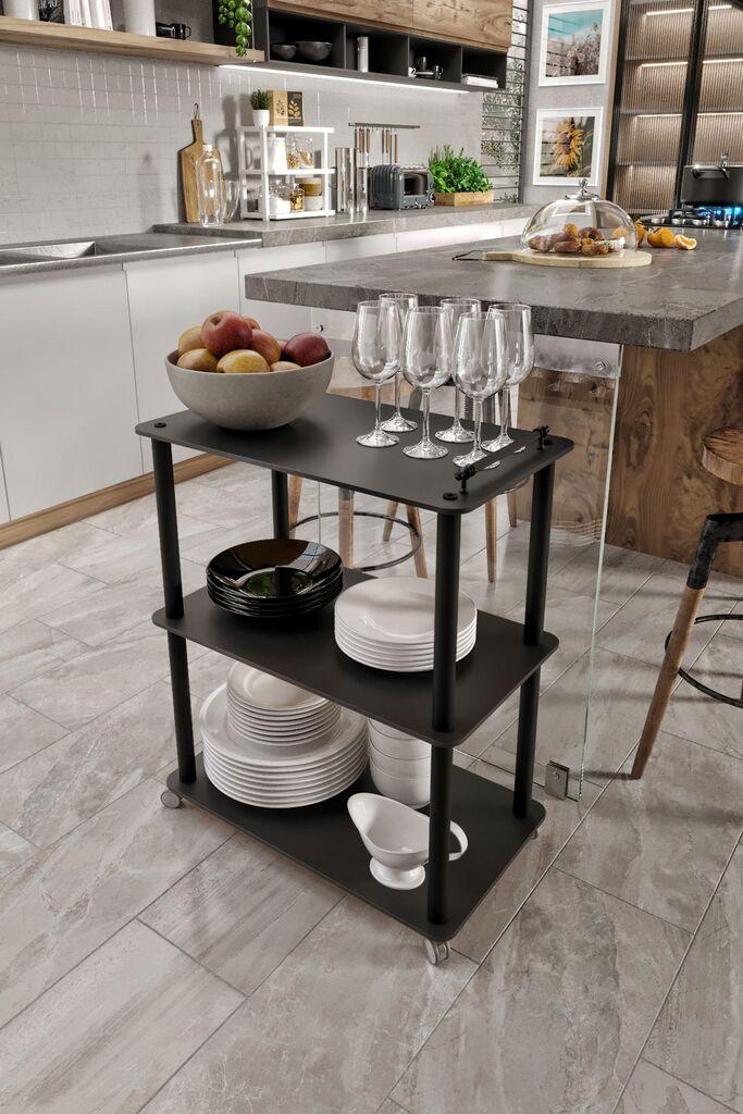 Hanah Home Servement Cart Combo, crna