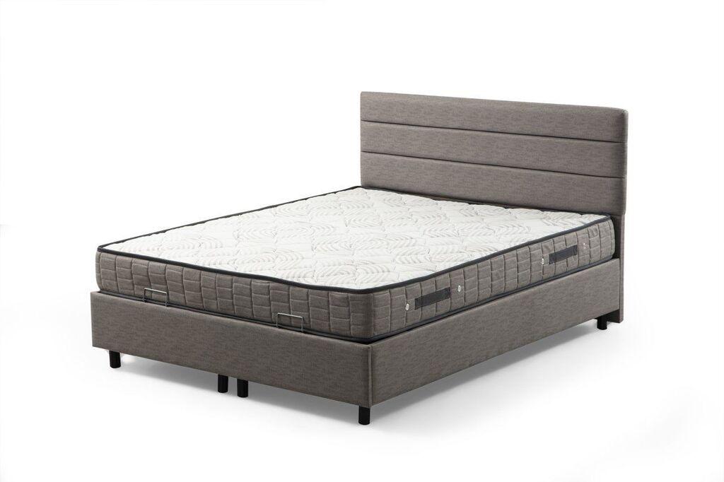 Hanah Home Podloga za krevet s uzglavljem Motya, 150x110x200 cm, Svijetlosiva