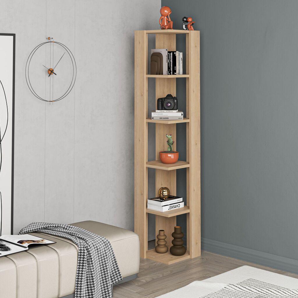Hanah Home polica za knjige, 31,8x160,8x31,8 cm, bež