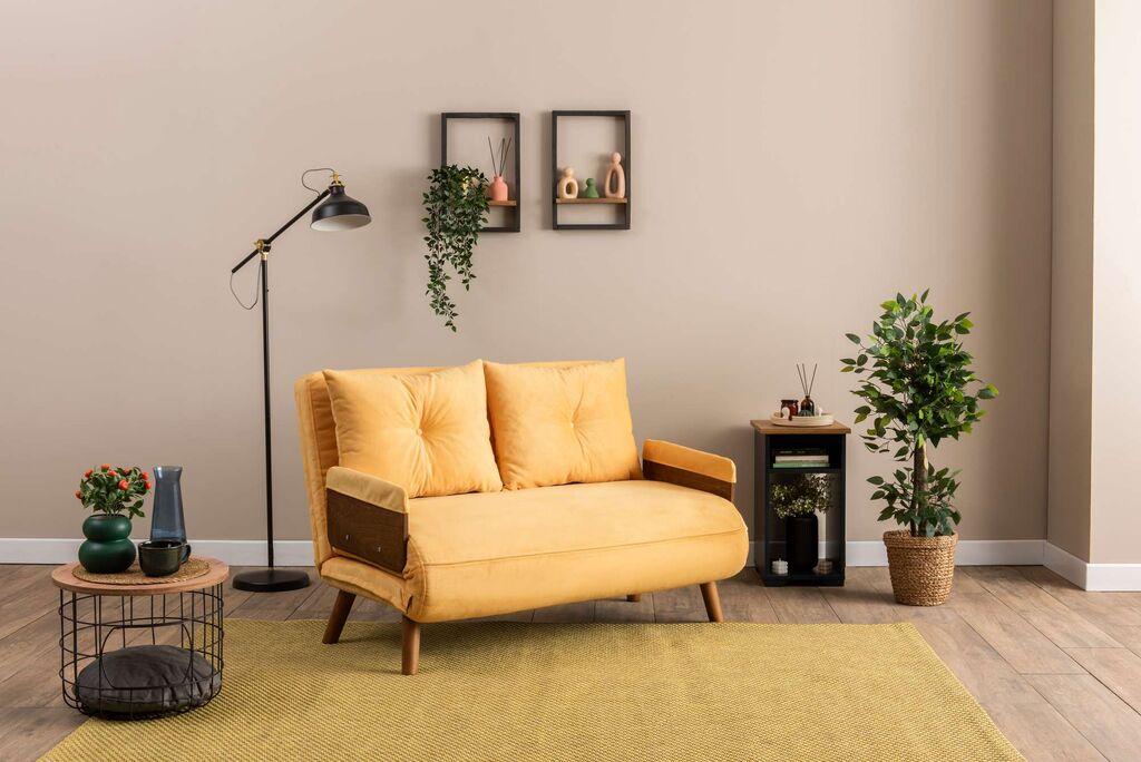 Atelier del Sofa Dvosed na razvlačenje Cosmo, 190x120x82 cm, Žuti