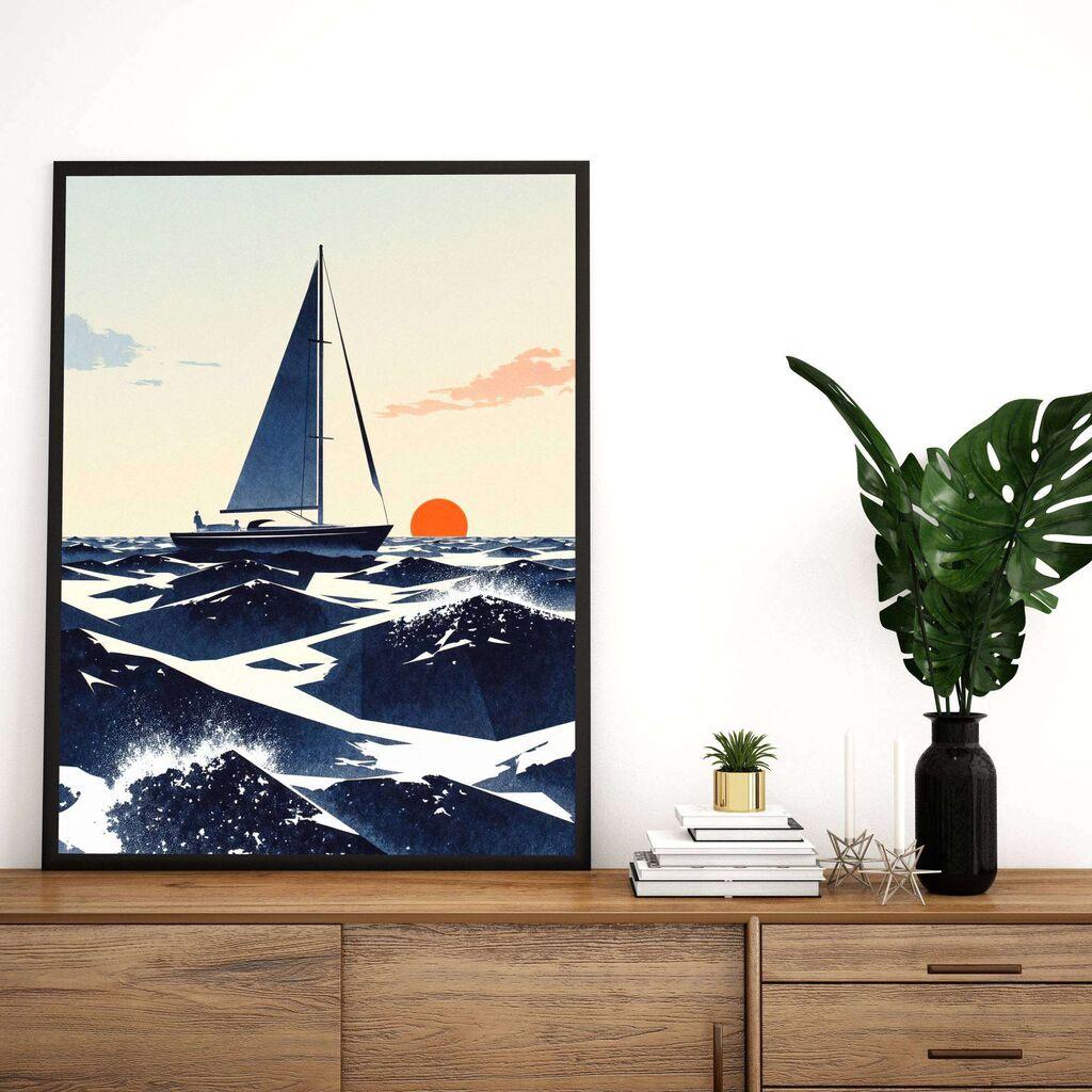 Wallity Dekorativna uramljena slika, 50x70cm, Šarena