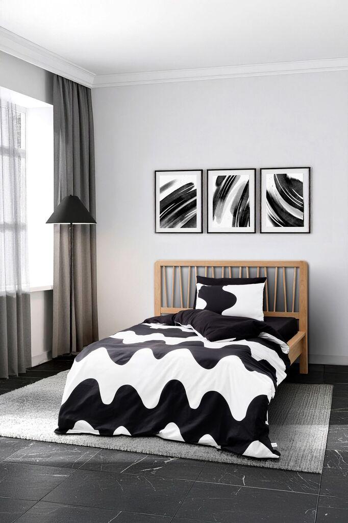 L'essentiel Maison Flow set posteljine, 160 x 220 cm, crna