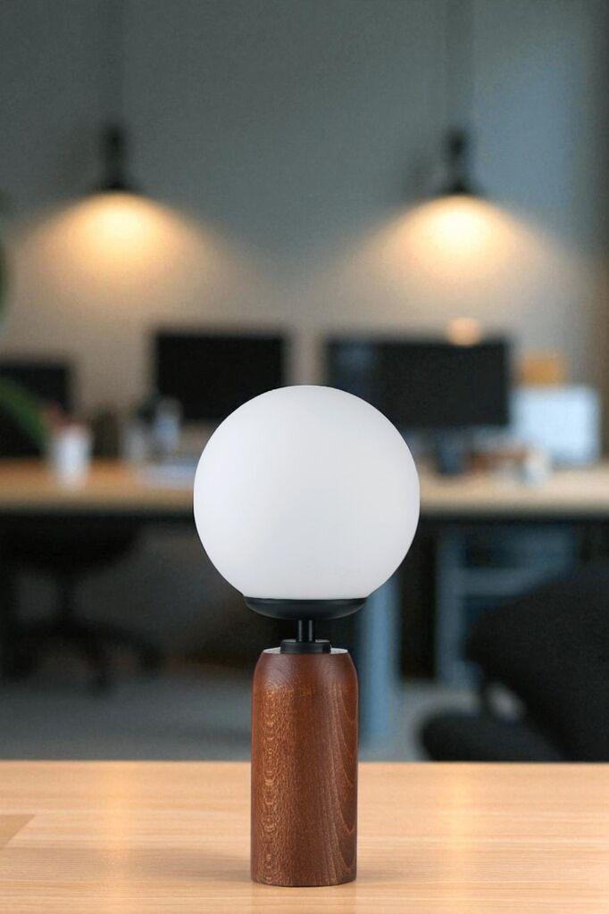 Opviq Stona lampa Lola, Smeđe-bijela