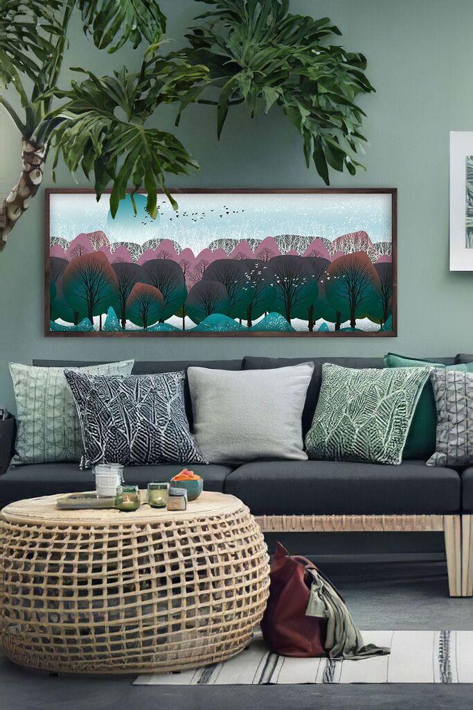 Wallity Dekorativna uramljena slika, 50x120cm, Šarena