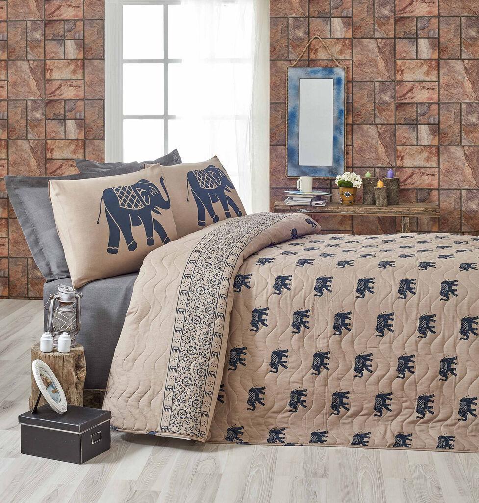 L'essentiel Maison set posteljine Fil, 160x220 cm, smeđa