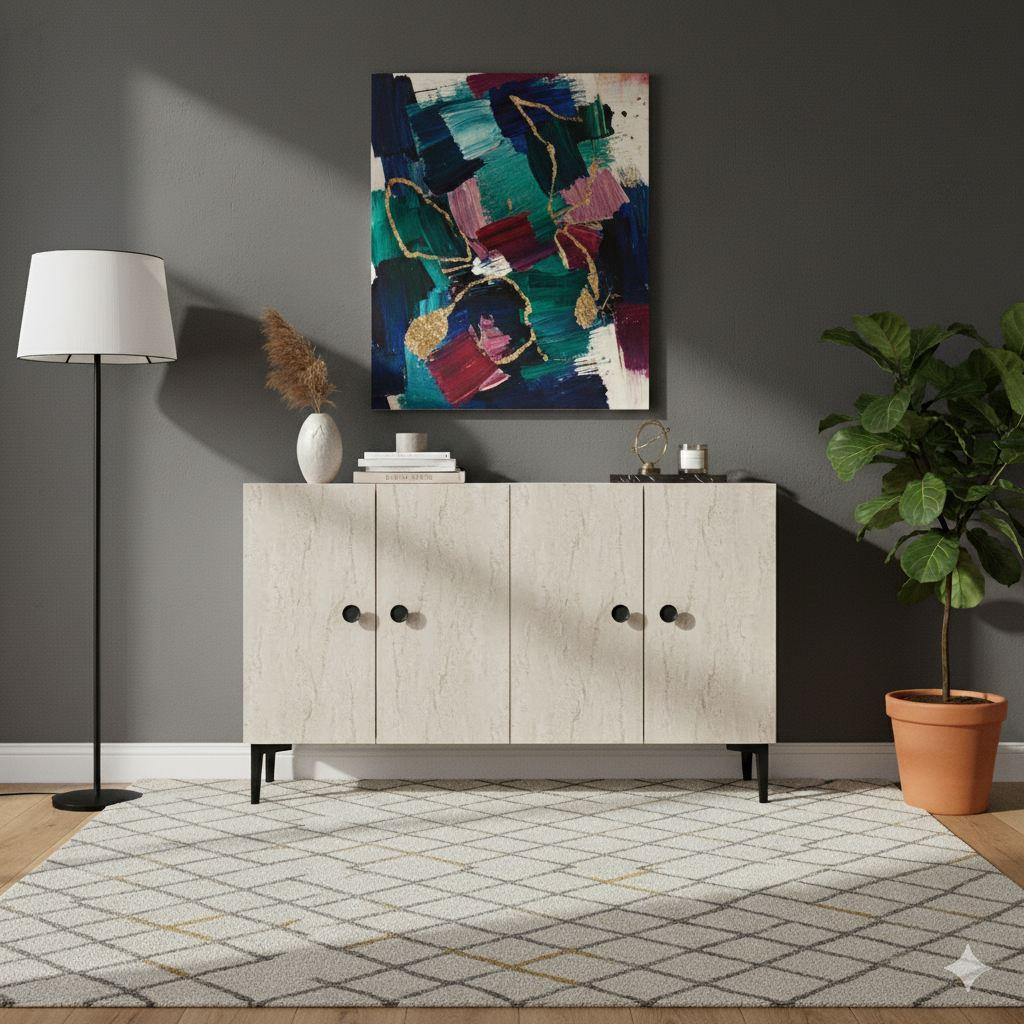 Hanah Home Komoda s ladicama, 120x75x32cm, bež