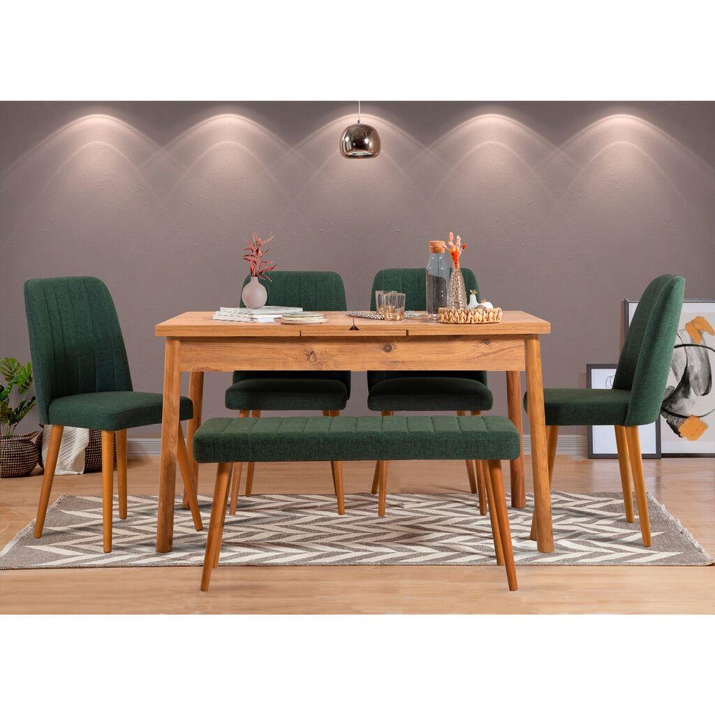 Hanah Home Santiago trpezarijski set, zeleno-smeđa