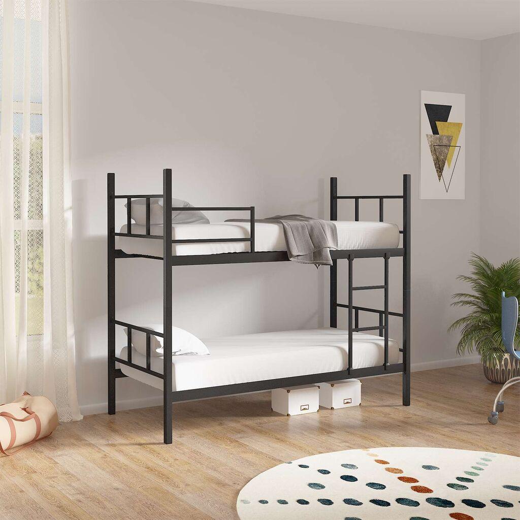 Hanah Home Defne krevet na sprat, 100x200 cm, crna