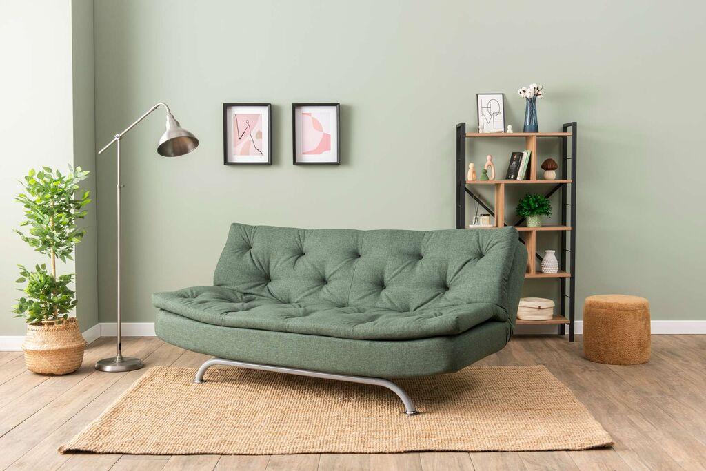 Atelier del Sofa Trosjed na razvlačenje Rivo, 185x63x82 cm, Zeleni