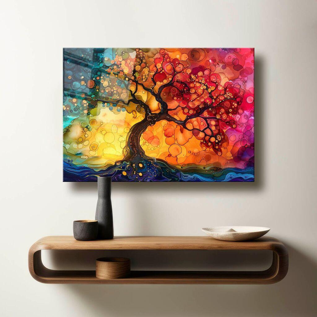 Wallity Dekorativna slika na kaljenom staklu, 60x90cm, Šarena