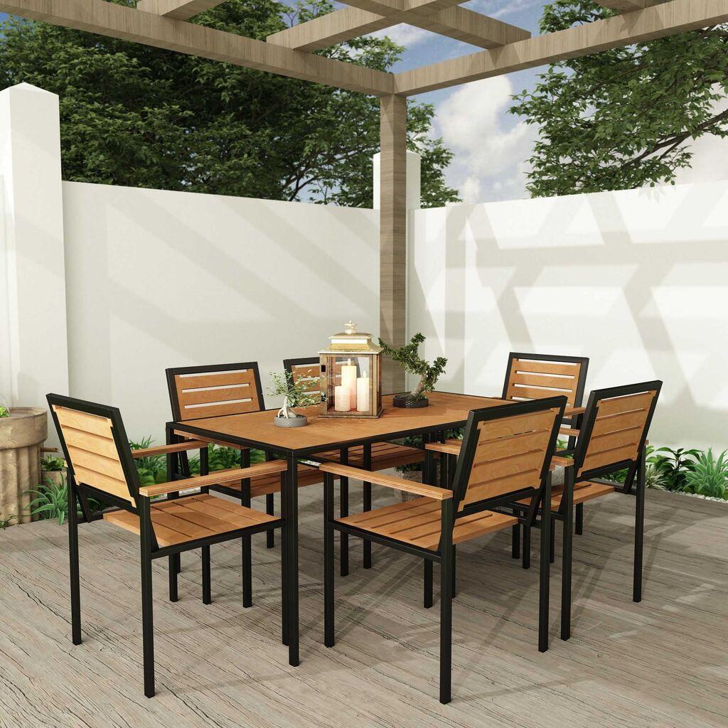 Hanah Home vrtni stol i stolice, set od sedam modela, 6 stolica i stol