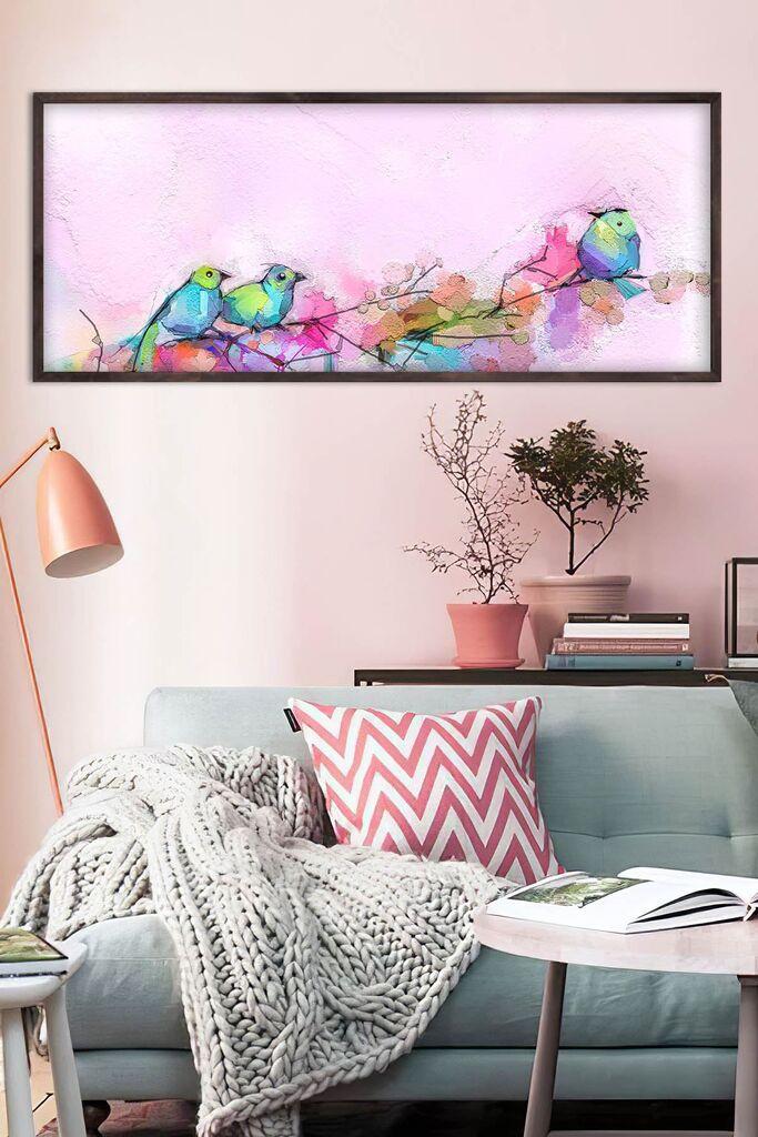 Wallity Dekorativna uramljena slika, 50x120cm, Šarena