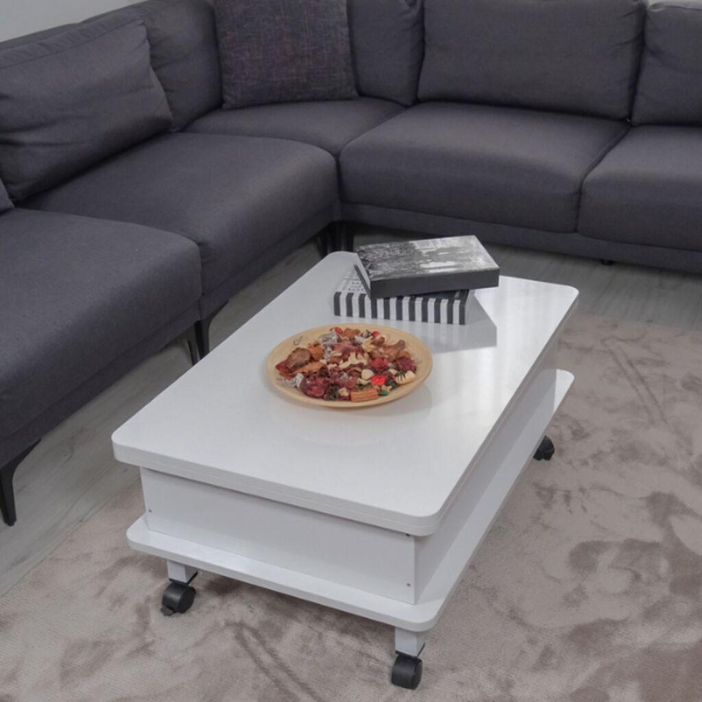 Hanah Home Stol za dnevni boravak Dy Adt 90x40x60 cm, Bijela