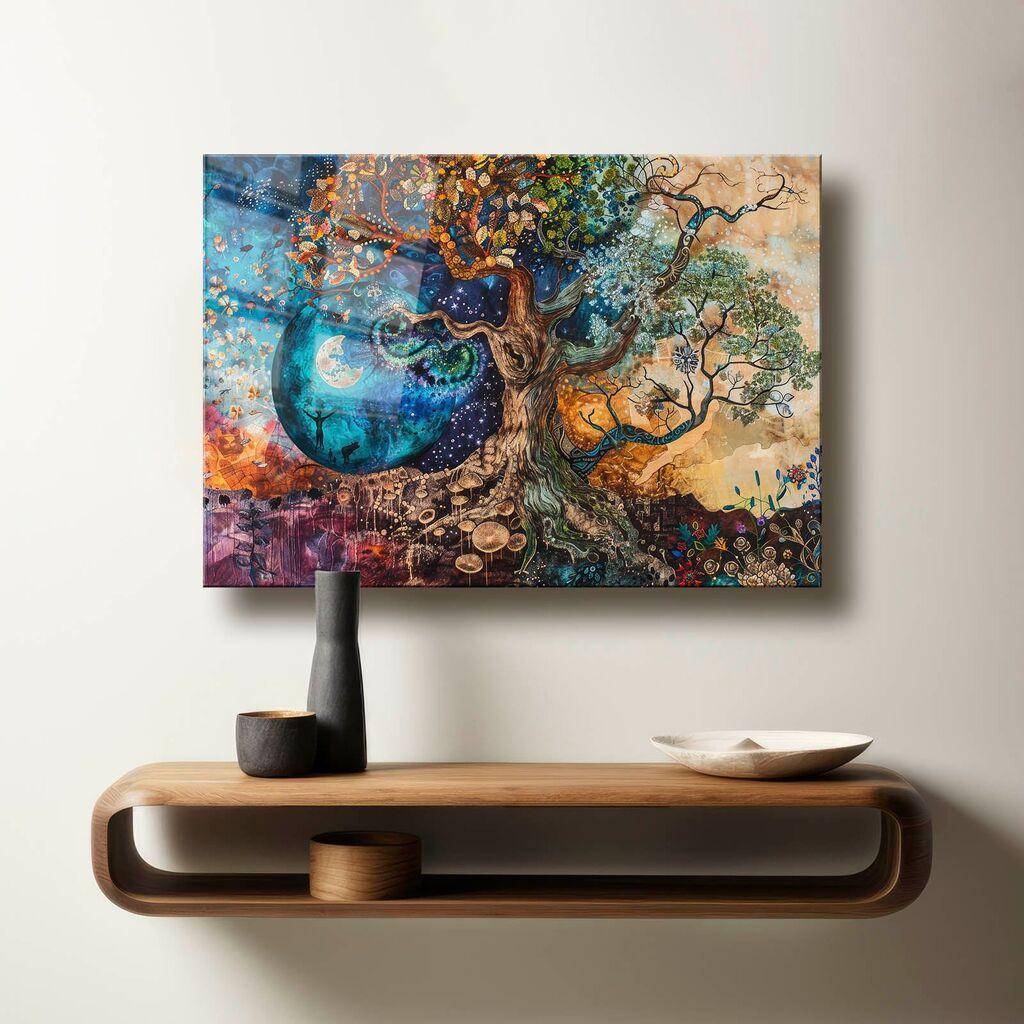Wallity Dekorativna slika na kaljenom staklu, 70x100cm, Šarena