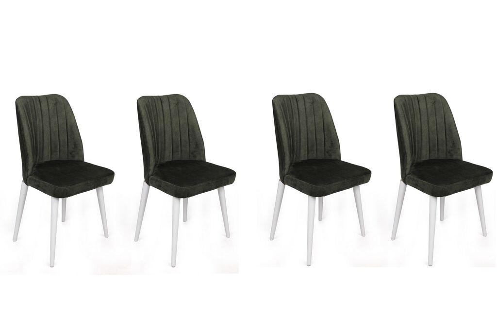 Hanah Home set stolica Alfa-492 V4, 75x62x102 cm, 4 dijela, maslinastozelena