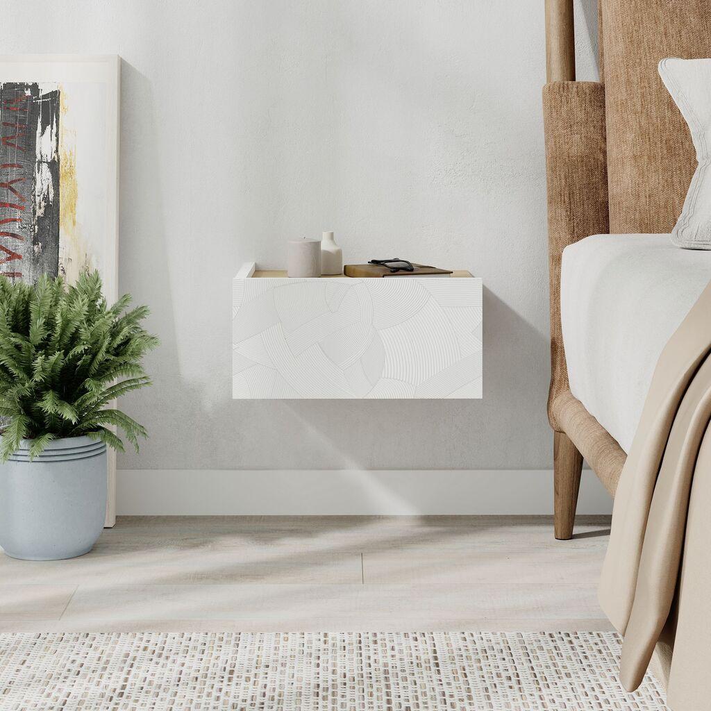 Hanah Home Noćni ormarić, 38,4x18,5x31cm, Bijeli