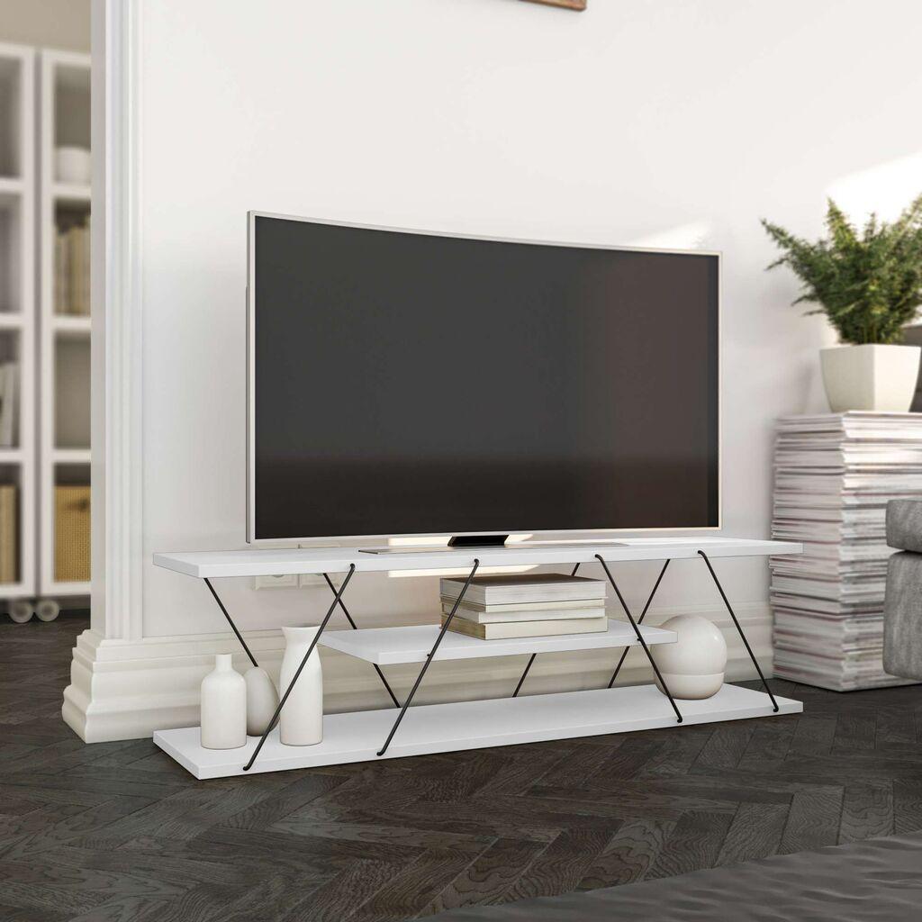 Hanah Kućna TV komoda Canaz v2, 120x33x33 cm, Bijela