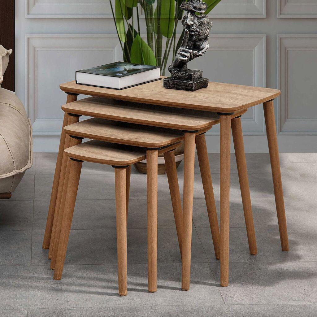 Hanah Home Club set stolova Luci, 4 dijela, boja hrasta