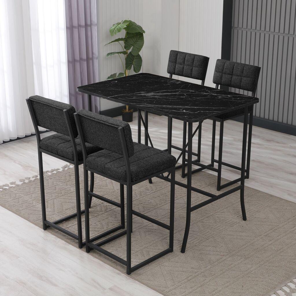 Hanah Home Set barskih stolova i stolica, 110 x 92 x 70 cm, 5 dijelova, Antracit