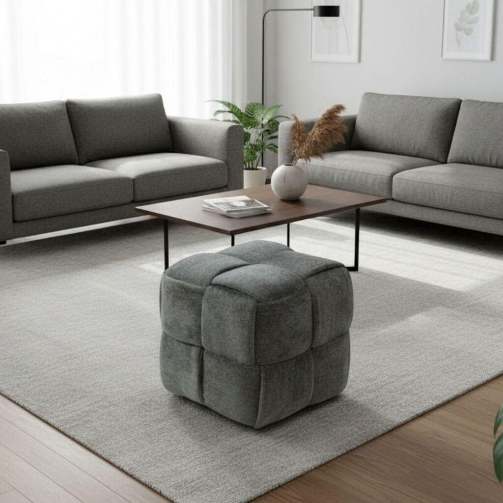 Atelier del Sofa Tabure, 43x43x43cm, Siva