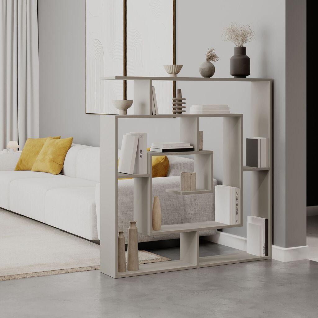 Hanah Home polica za knjige, 125x128,6x22cm, boja pijeska