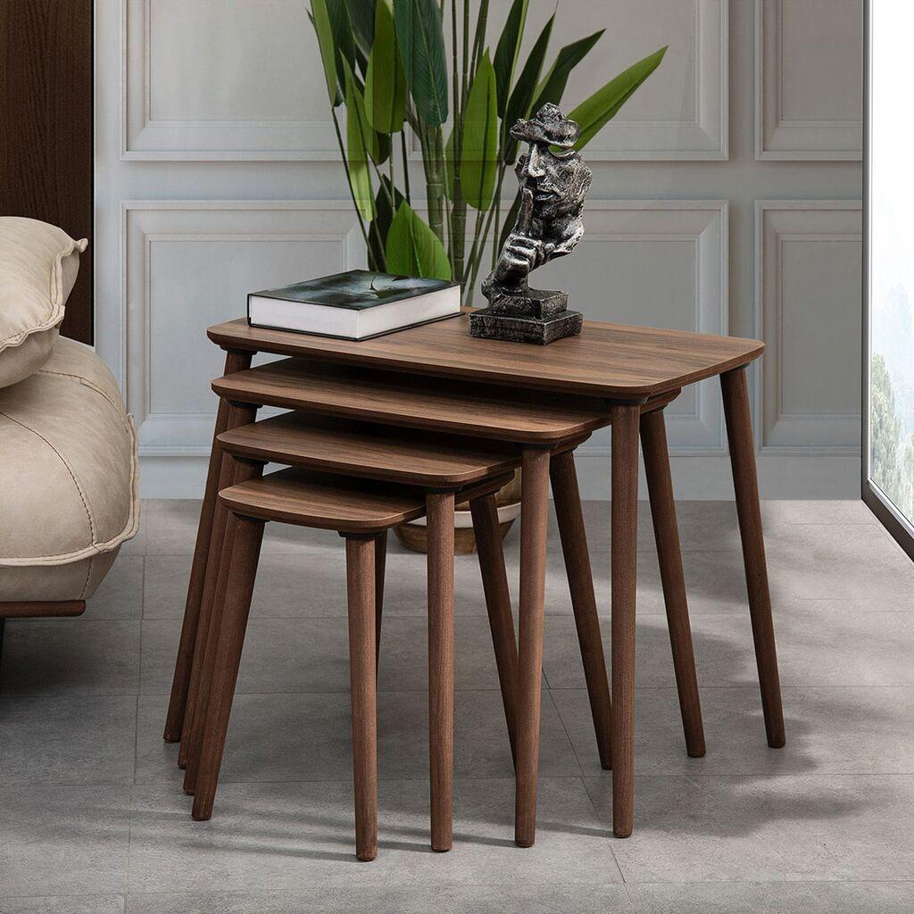 Hanah Home Club set stolova Luci, 4 dijela, boja oraha
