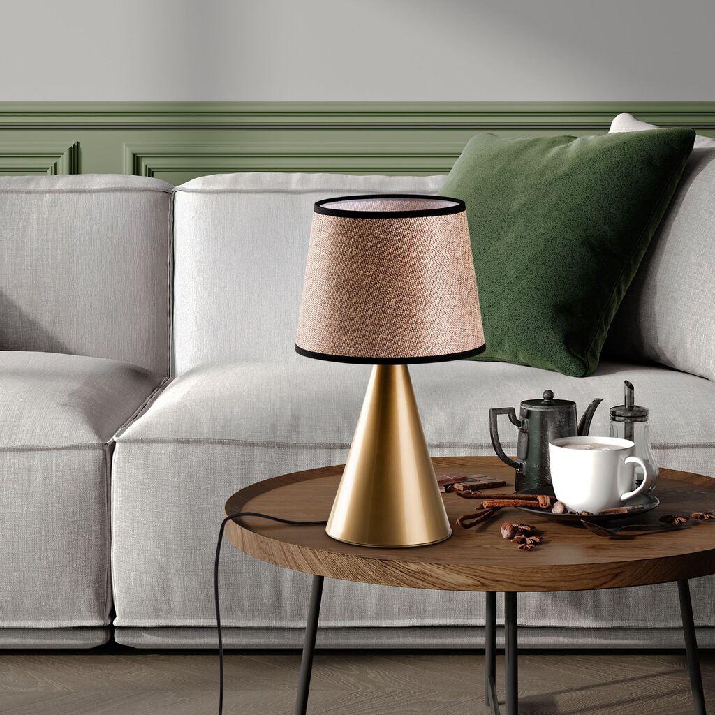 Opviq Stolna lampa Kona-15486, Zlatno-bež