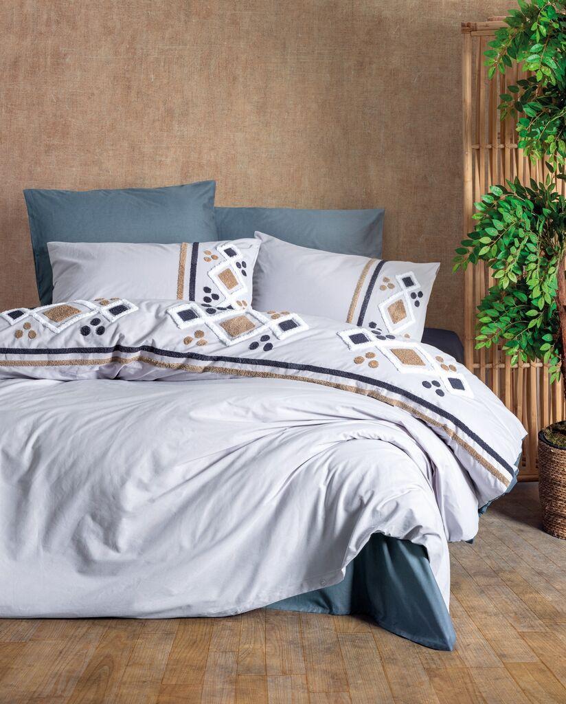 L'essentiel Maison Posteljina za dva kreveta 100% pamuk, 200x220cm, 240x260cm, 4 jastučnice, siva