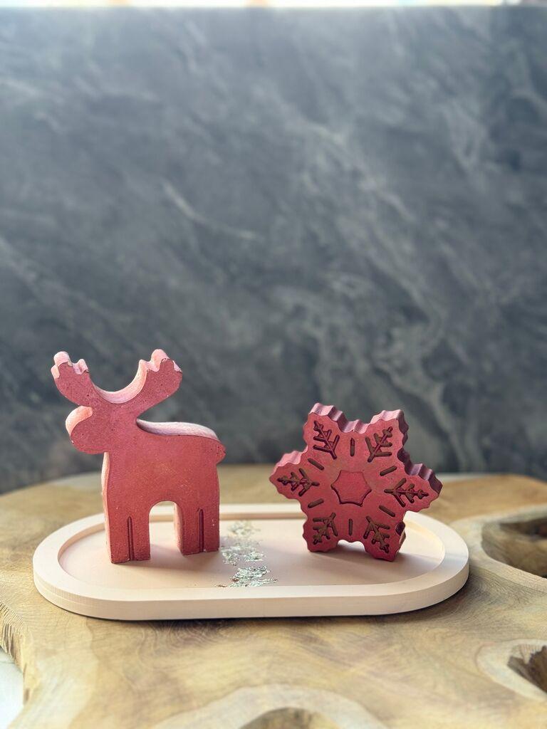 Aberto Design Dekorativna figura Božićni kamen, crvena