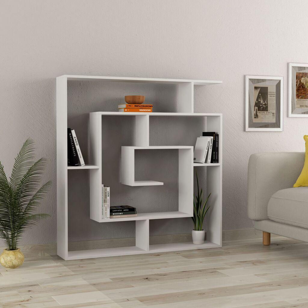 Hanah Home polica za knjige, 125x128,6x22cm, bijela