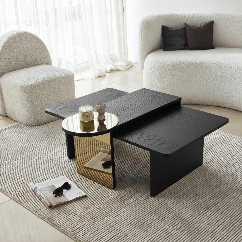 Hanah Home Club set stolova Luna, 2 dijela, crni