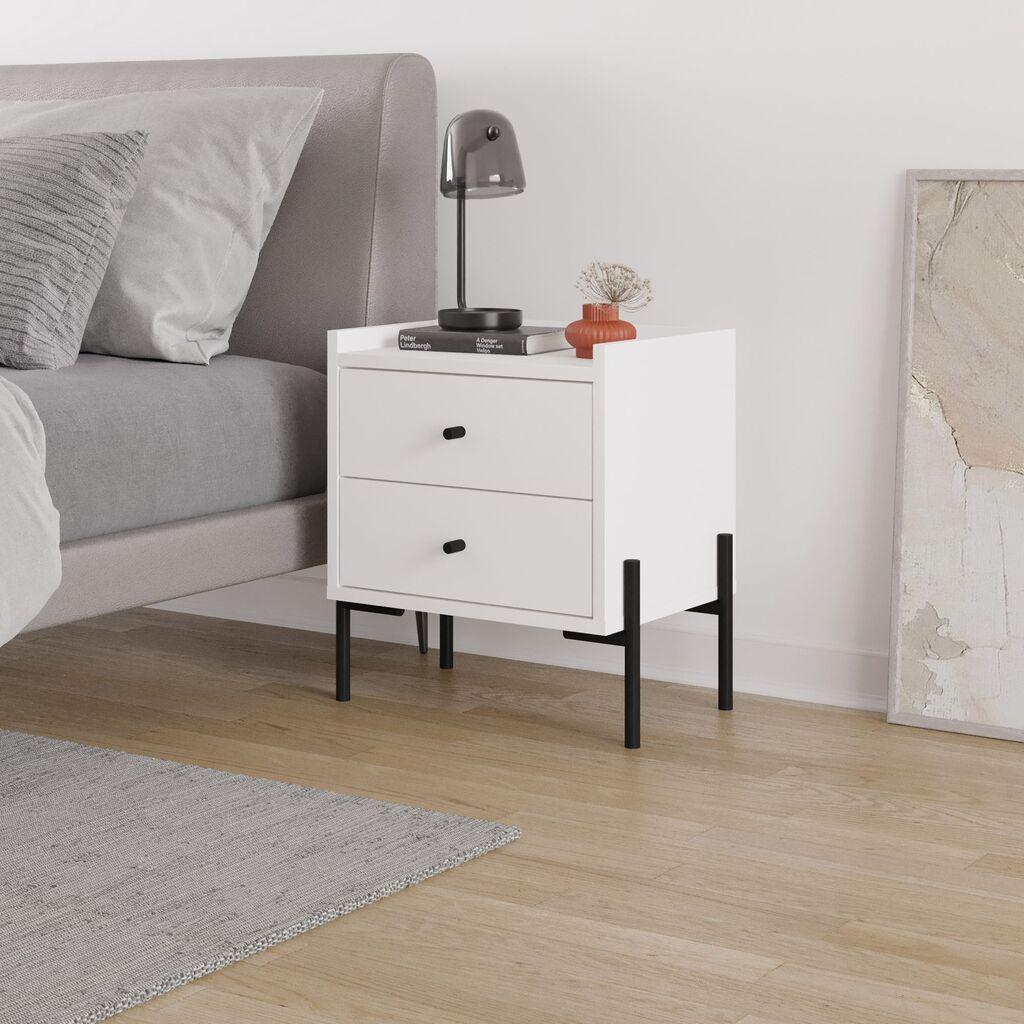 Hanah Home Noćni ormarić, 44,9x52x35cm, Bijeli