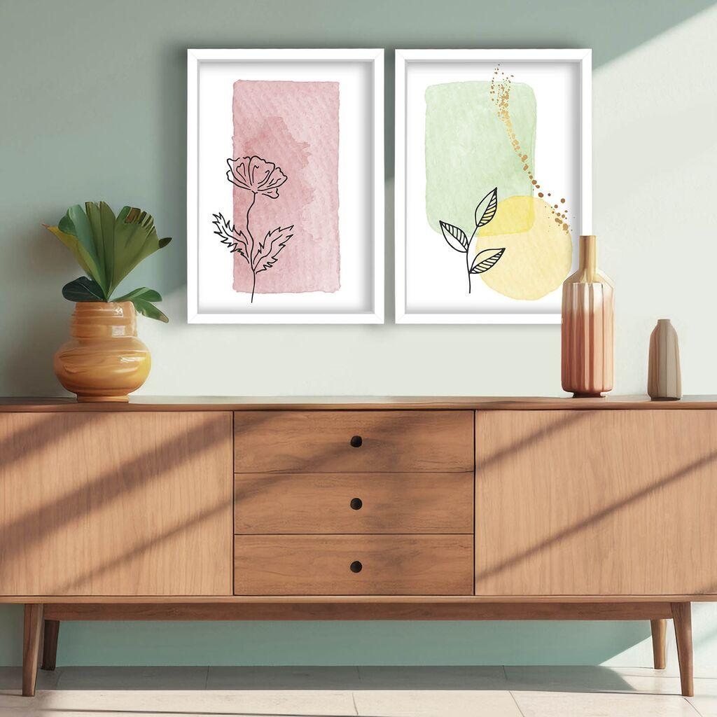 Wallity Ukrasne uramljene slike, 38x53cm, 2 komada, Šarene