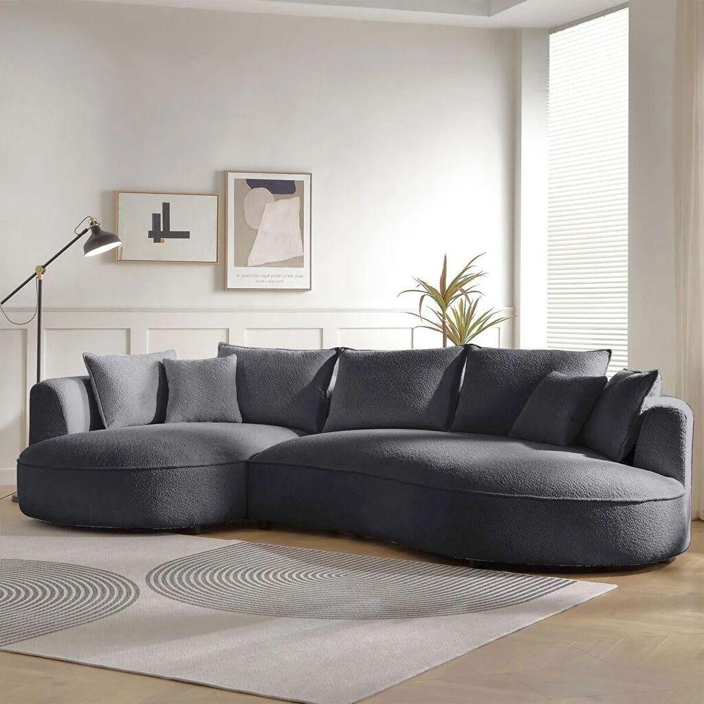 Atelier del Sofa Kutna sofa na razvlačenje Venecija Lijeva, 317 x 163,5 x 71 cm, Tamno siva