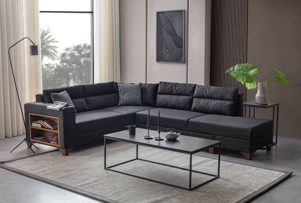 Atelier del Sofa Ugaona sofa na razvlačenje Tloft Lijeva, 230 x 285 cm, Antracit