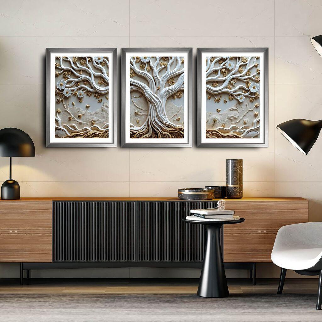 Wallity Ukrasne uramljene slike, 38x53cm, 3 komada, Šarene