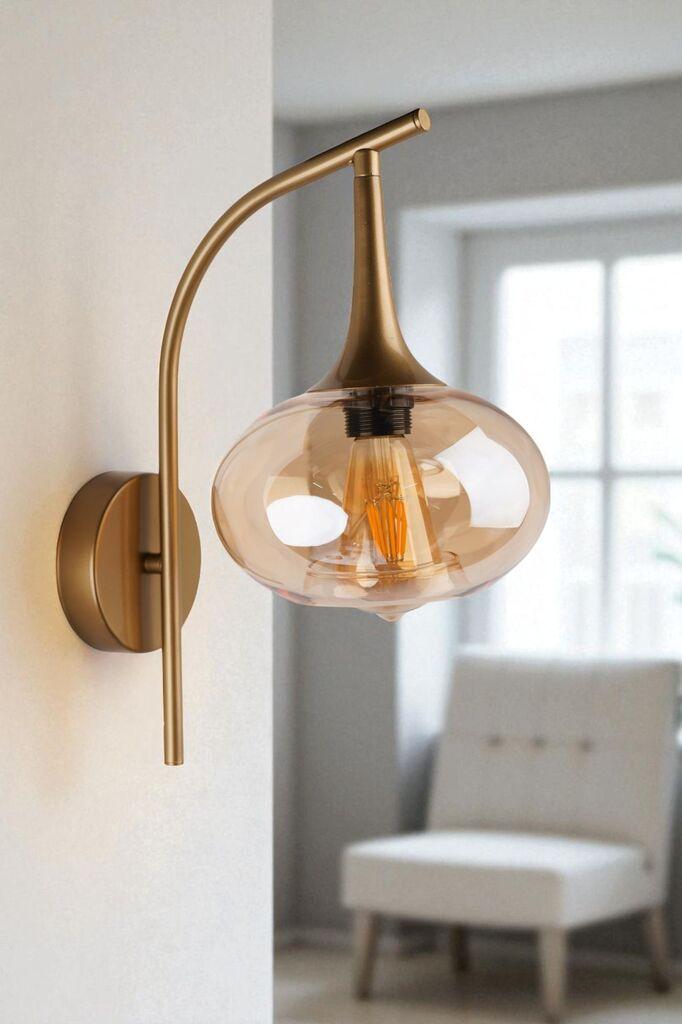 Opviq Zidna lampa 9048-1A, Zlatna boja