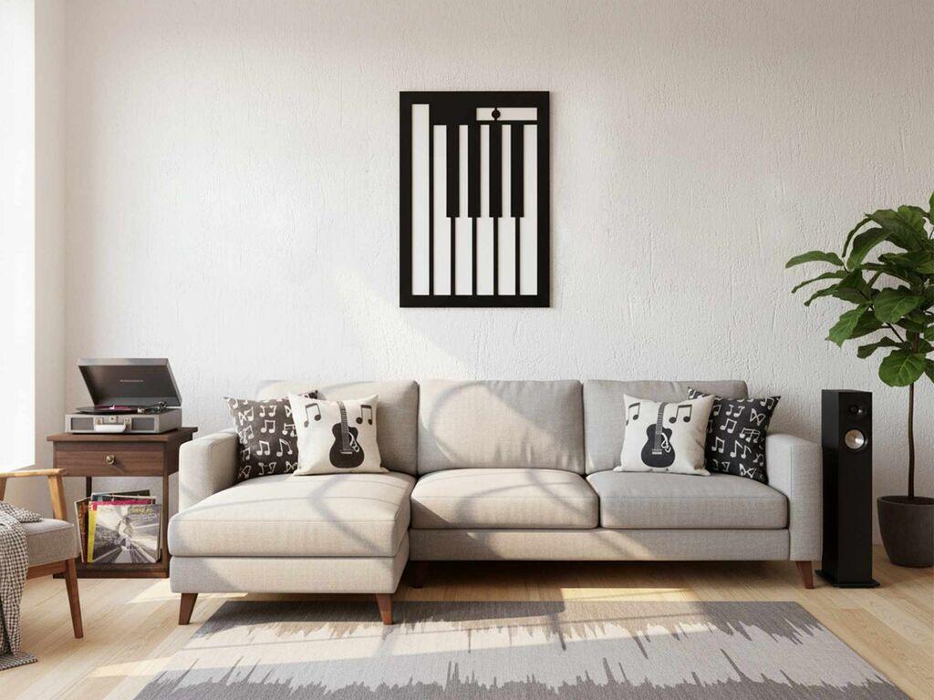 Wallity Dekorativna uramljena slika, 47,5x68 cm, Crna