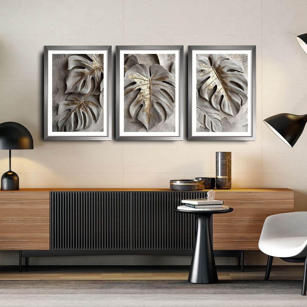 Wallity Ukrasne uramljene slike, 38x53cm, 3 komada, Šarene