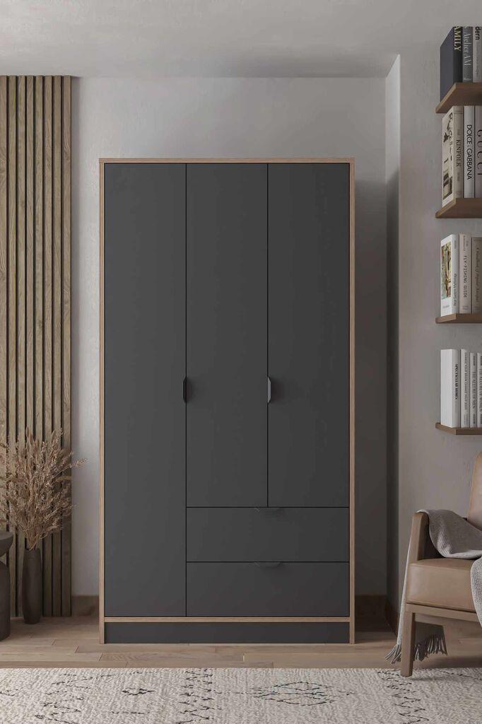 Hanah Home Ormar Arden 3, 97 x 182 x 44 cm, Antracit