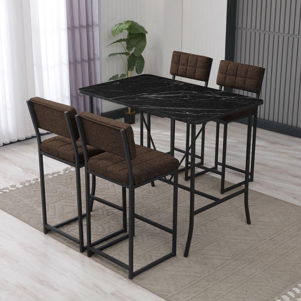 Hanah Home Set barskih stolova i stolica, 110 x 70 x 92 cm, 5 dijelova, Smeđa