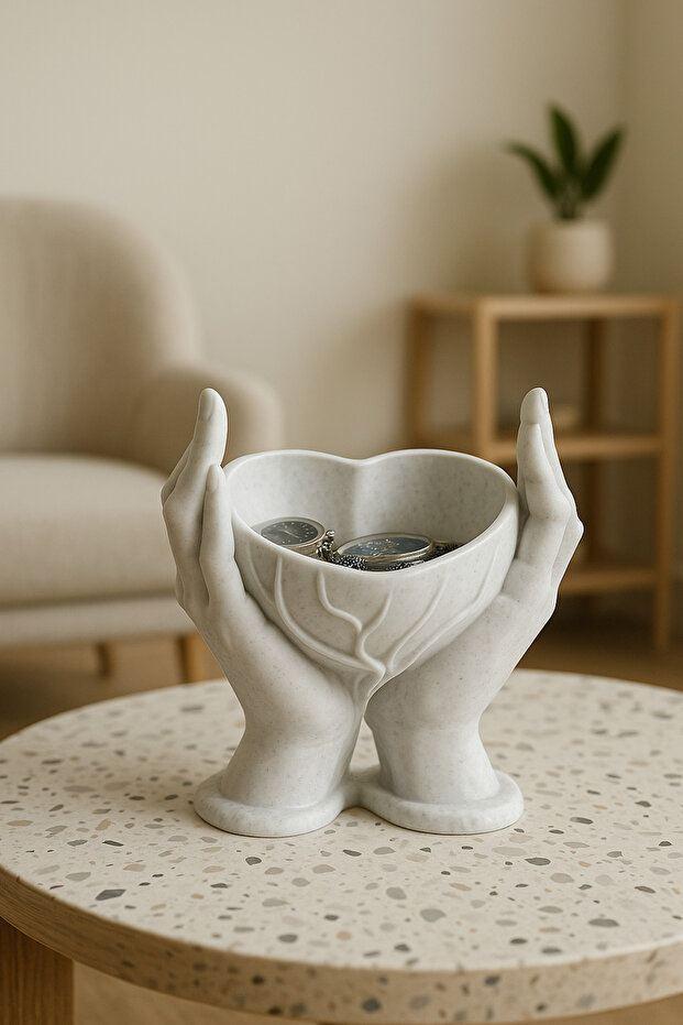 Aberto Design Dekorativni predmet Srce, 16,5x12,5x17,5 cm, Bijela