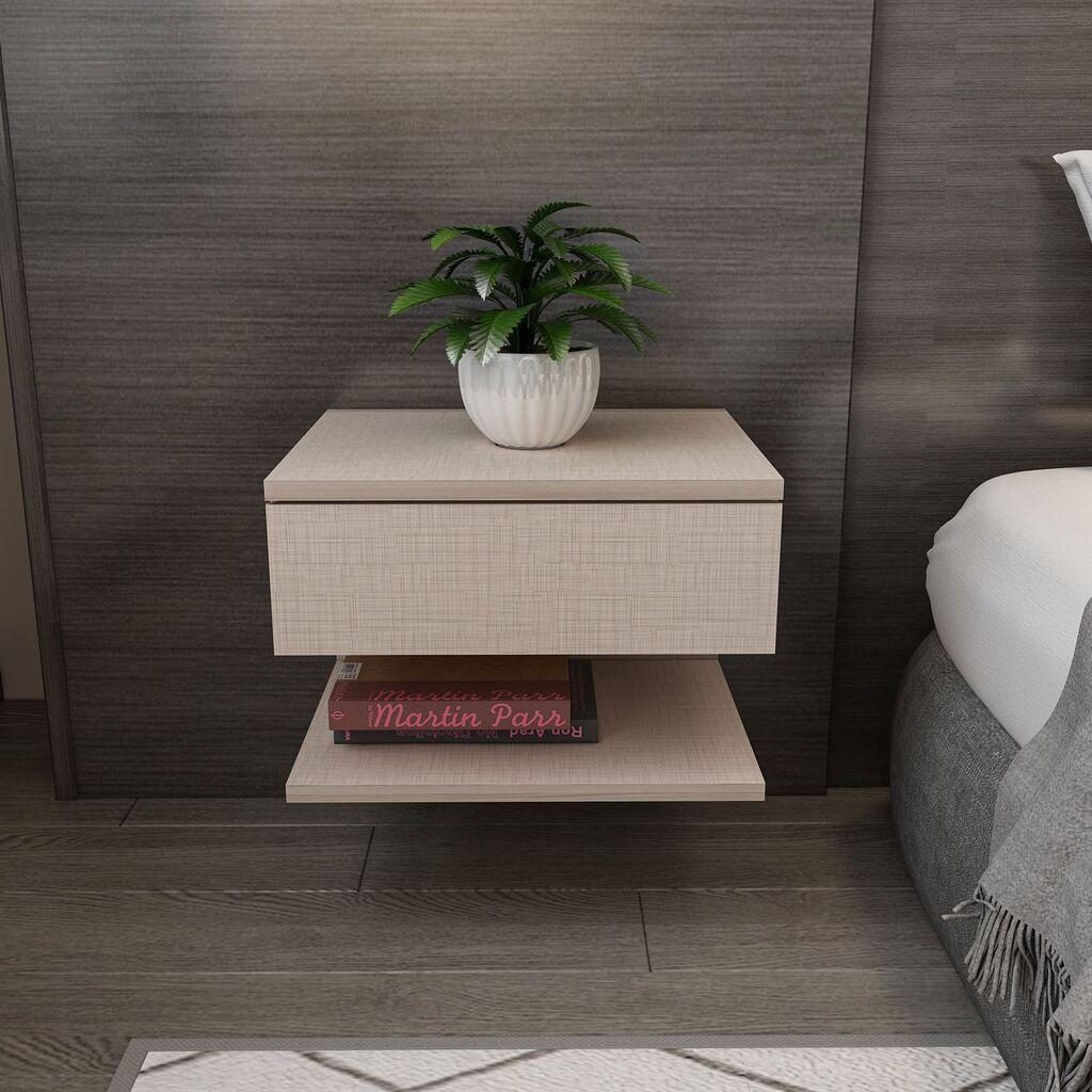 Hanah Home Vivid noćni ormarić, 45x31,4x36,8 cm, krem