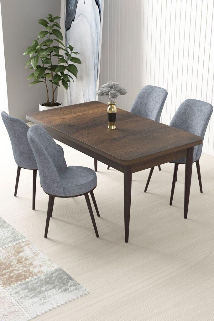 Hanah Home Set Trpezarijski sto i 4 stolice Nile, sivo-smeđa