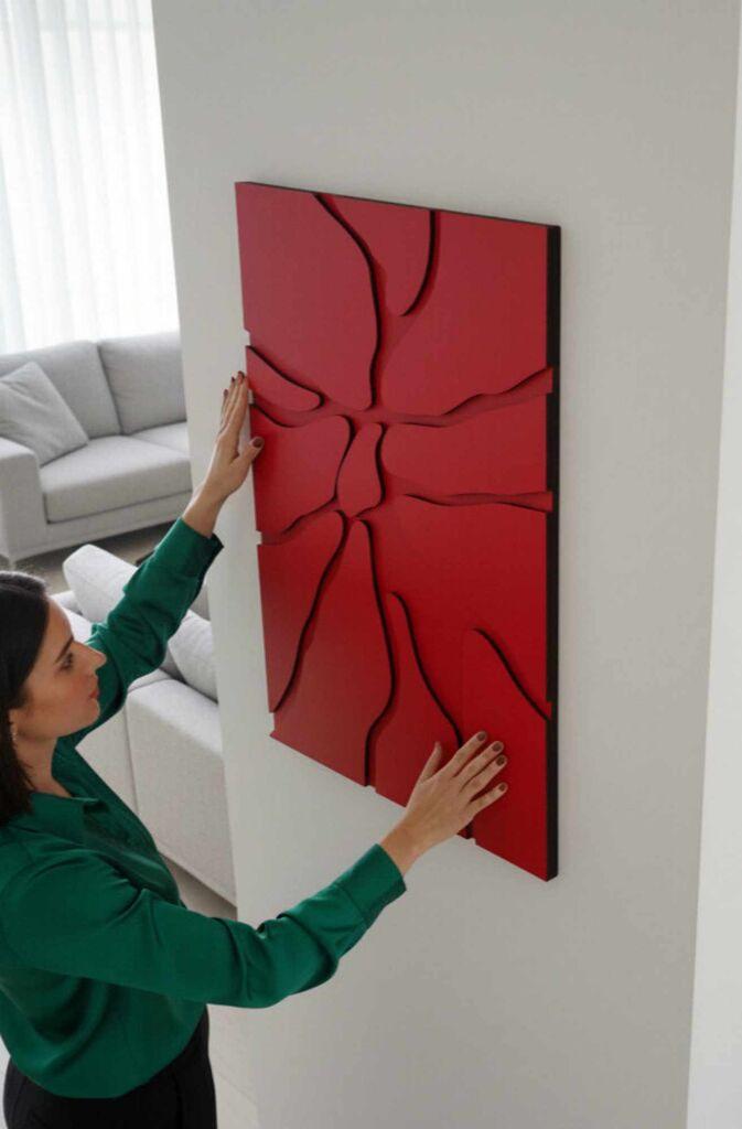 Wallity Dekorativna slika u okviru, 45x68cm, Crvena