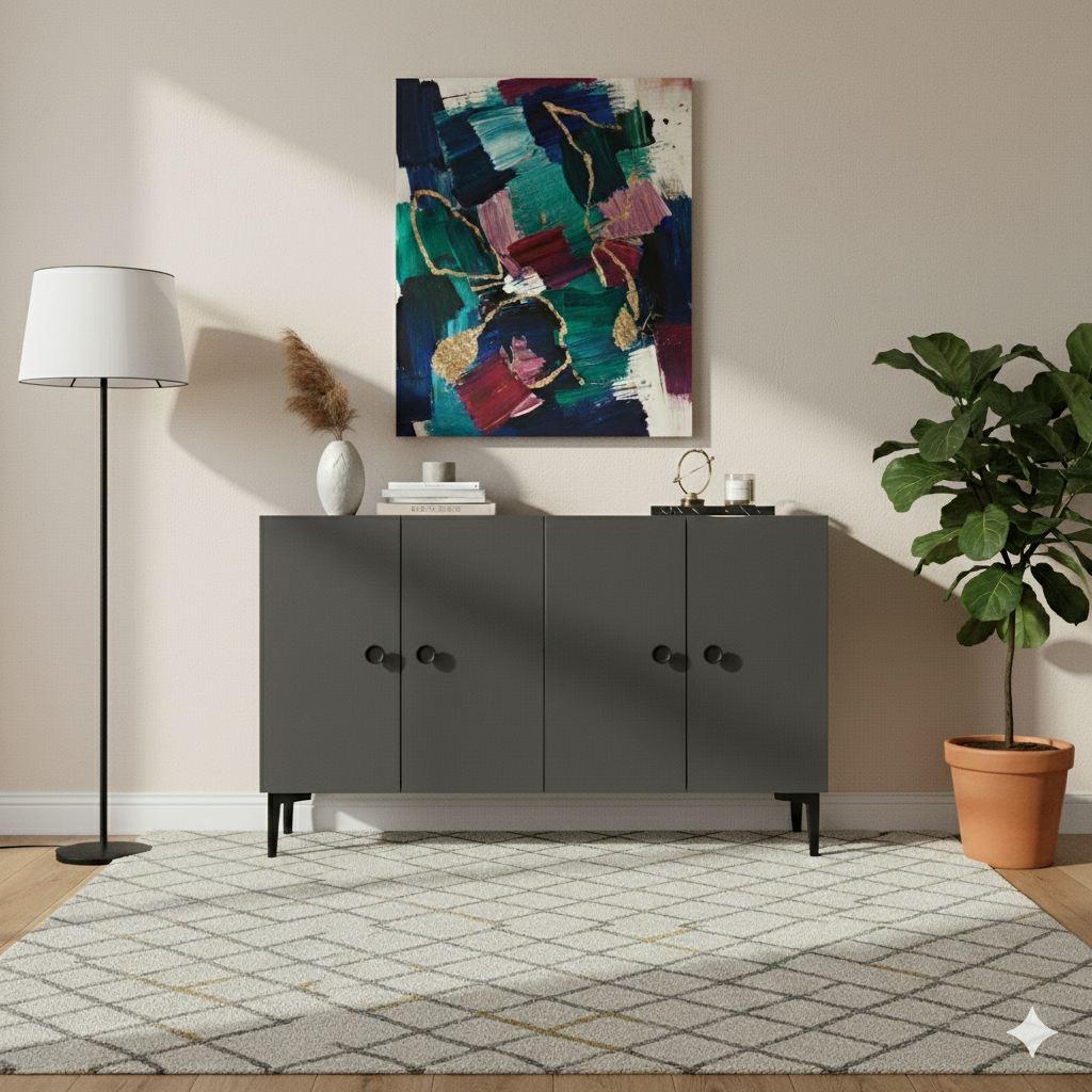 Hanah Home Komoda s ladicama, 120x75x32cm, antracit