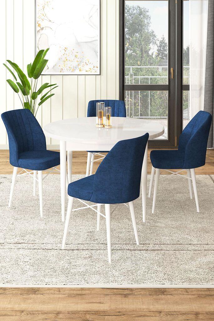 Hanah Home Set Trpezarijski sto i 4 stolice, tamnoplava