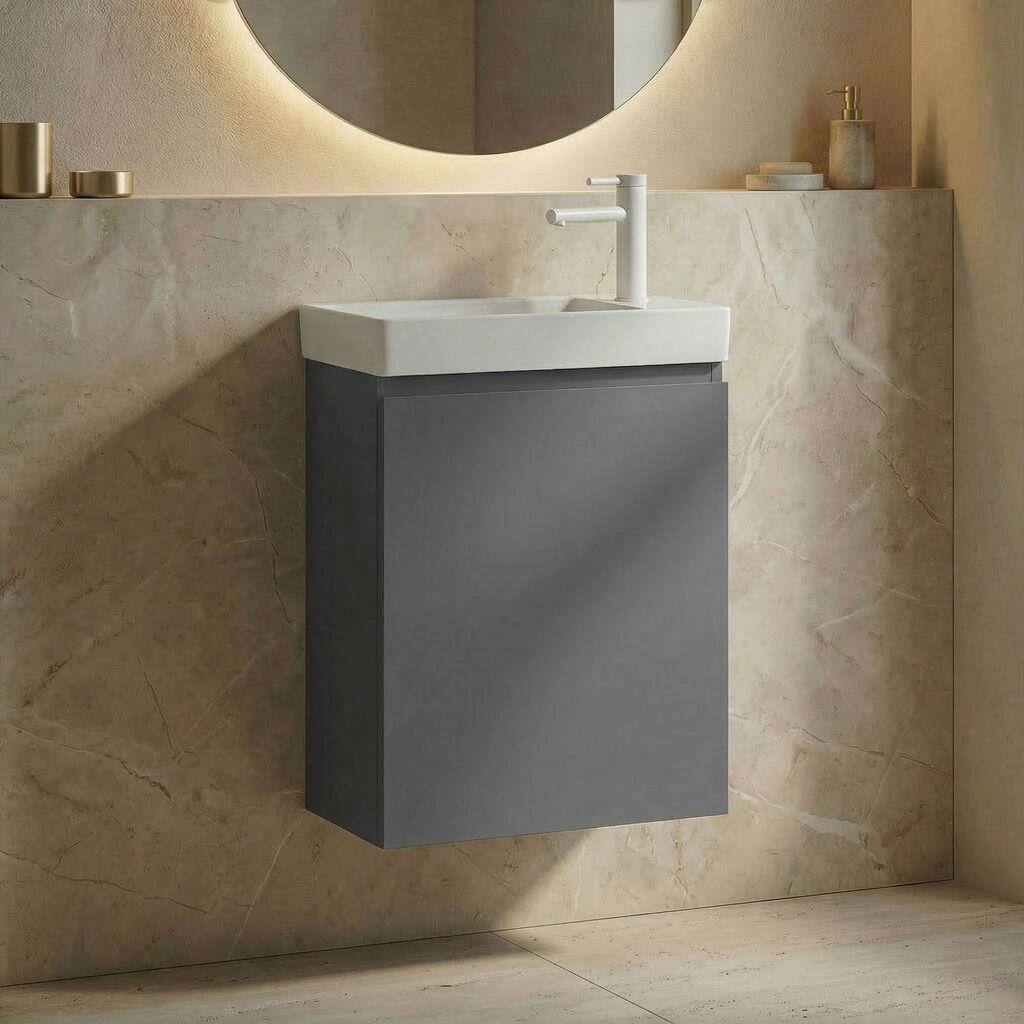 Hanah Home polica za kupatilo, siva
