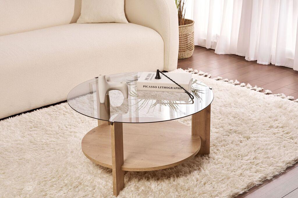 Nordure Klub sto Clara, 75x40x75 cm, Boje hrasta